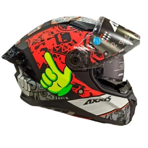AXXIS PANTHER SKETCH C6 MAT KIRMIZI KASK - L