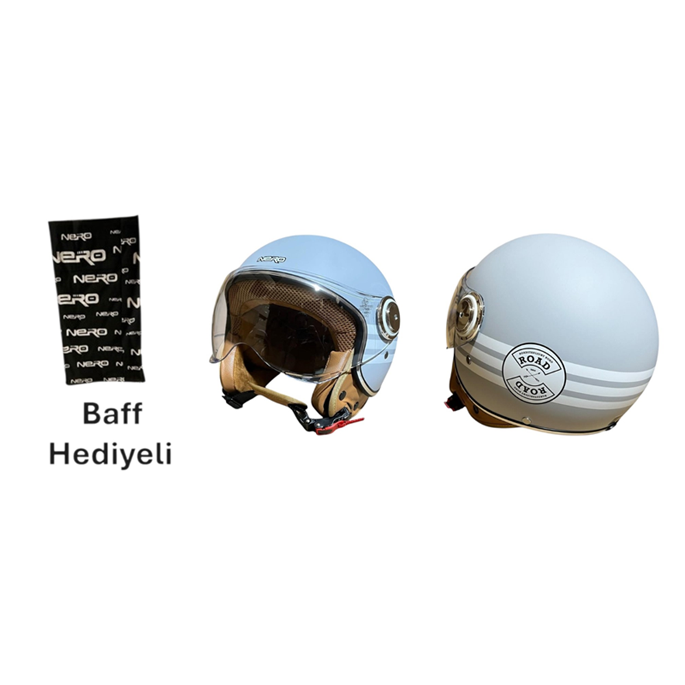 NERO KASK ÇENESİZ MAT GRİ ROAD TK-06 L